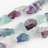 2pcs Natural Fluorite Irregular Stone Beads 13X18mm Strand 15.5''