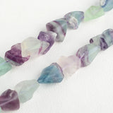 2pcs Natural Fluorite Irregular Stone Beads 13X18mm Strand 15.5''