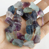2pcs Natural Fluorite Irregular Stone Beads 13X18mm Strand 15.5''