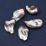 2pcs Freshwater Pearls Beads Irregular Shape No Hole Tail Beads 25-35mm