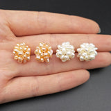 2pcs Freshwater Pearls Flower Ball Baroque Beads Charm For Jewelry Making