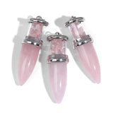 2pcs Gravel Stone Pendant Reiki Pendulum for Jewelry Making 16x51mm