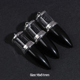 2pcs Gravel Stone Pendant Reiki Pendulum for Jewelry Making 16x51mm