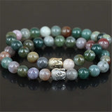 Natural Stone Beads Bracelet with Buddha Head Charm