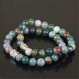Natural Stone Beads Bracelet with Buddha Head Charm