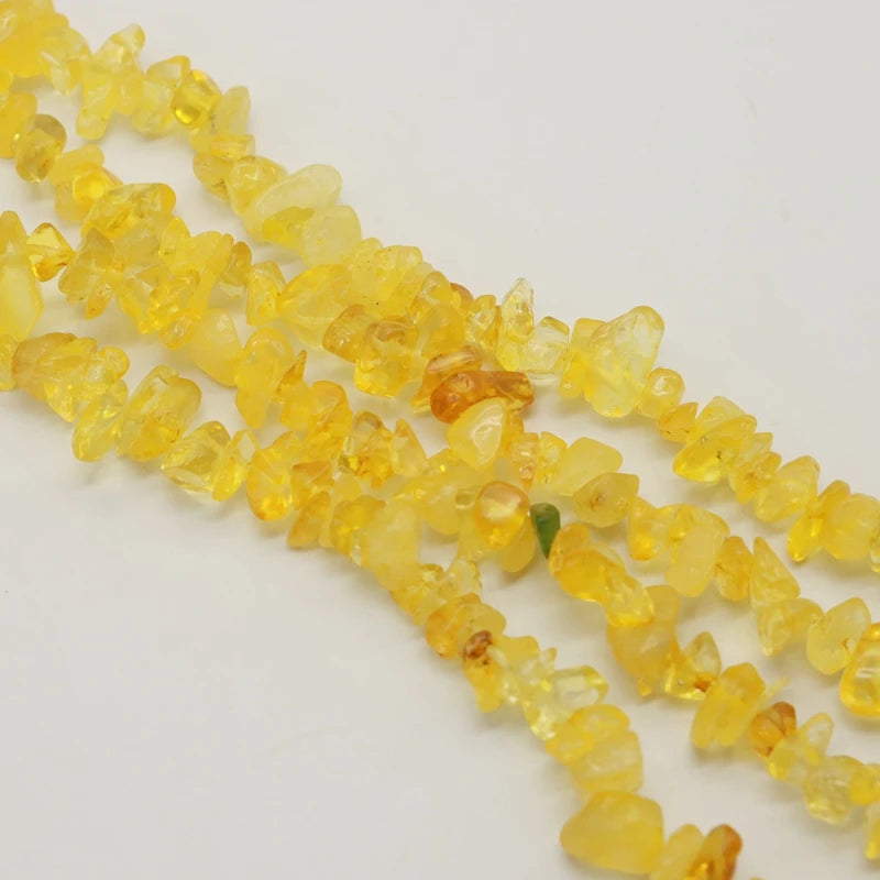 2pcs Natural Citrine Gravel & Gemstone Bracelet Making Supplies