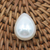 2pcs Pearl Shell Teardrop Half Drilled Hole Earring Beads 15x21mm