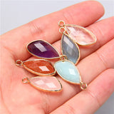 2pcs Rose Quartz Labradorite Amethysts Stone Charm Pendant for Jewelry Making