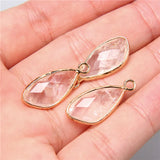 2pcs Rose Quartz Labradorite Amethysts Stone Charm Pendant for Jewelry Making