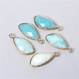 2pcs Rose Quartz Labradorite Amethysts Stone Charm Pendant for Jewelry Making