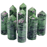 2pcs Ruby in Fuchsite Hexagonal Points Wand, Reiki Chakra Gemstone Prism