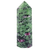 2pcs Ruby in Fuchsite Hexagonal Points Wand, Reiki Chakra Gemstone Prism