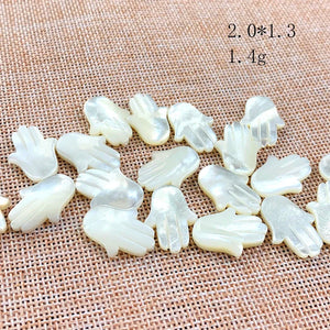 2pcs Shell Beads Fatima Hand Charm for DIY Jewelry Making