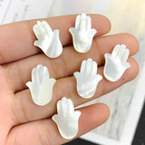 2pcs Shell Beads Fatima Hand Charm for DIY Jewelry Making