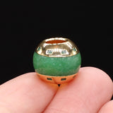 2pcs Natural Stone Big Hole Bead Abacus Shape Plating Golded Agates Loose Beaded
