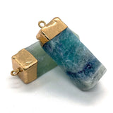 2pcs Green Crystal Pendant Green Fluorite DIY Necklace Jewelry