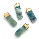 2pcs Green Crystal Pendant Green Fluorite DIY Necklace Jewelry