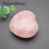 2pcs Rose Quartz Heart Shape Chakra Healing Reiki Crystals 45mm