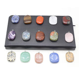 2pcs Amethyst Quartz Tiger Eye Square Stone Charms