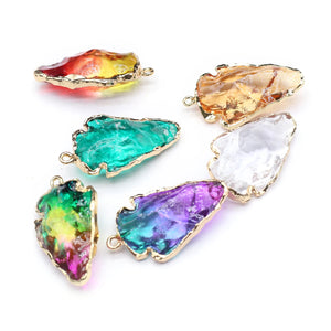 Natural Stone Pendant Irregular Quartz Healing Crystals Charms