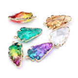 2pcs Natural Stone Pendant Irregular Quartz Healing Crystals Stone Charms