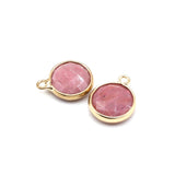 2pcs Amazonite Rose Quartz Stone Charms for Necklaces