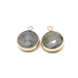 2pcs Amazonite Rose Quartz Stone Charms for Necklaces