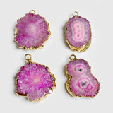 2pcs Natural Stone Pendants Irregular Shape Charms Druzy Agat Pendant
