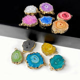 2pcs Natural Stone Pendants Irregular Shape Charms Druzy Agat Pendant
