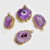 2pcs Natural Stone Pendants Irregular Shape Charms Druzy Agat Pendant