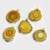 2pcs Natural Stone Pendants Irregular Shape Charms Druzy Agat Pendant