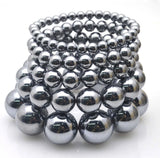 2pcs Natural Stone Terahertz Bead Bracelet Men Women Magnet Bracelets