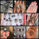 2pcs Natural Stone Water Drop Charms Pendant 10x14MM Labradorite Amethysts