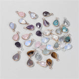 2pcs Natural Stone Water Drop Charms Pendant 10x14MM Labradorite Amethysts