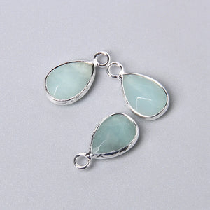 2pcs Natural Stone Water Drop Charms Pendant 10x14MM Labradorite Amethysts