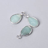 2pcs Natural Stone Water Drop Charms Pendant 10x14MM Labradorite Amethysts