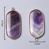 2pcs Crystal Quartz Amethysts Stone Pendants for Jewelry Making