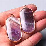 2pcs Crystal Quartz Amethysts Stone Pendants for Jewelry Making