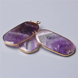 2pcs Crystal Quartz Amethysts Stone Pendants for Jewelry Making