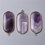 2pcs Crystal Quartz Amethysts Stone Pendants for Jewelry Making