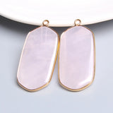 2pcs Crystal Quartz Amethysts Stone Pendants for Jewelry Making