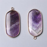 2pcs Crystal Quartz Amethysts Stone Pendants for Jewelry Making