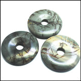 2pcs Nature Picasso Gemstone Donuts 30mm 35mm 40mm