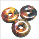 2pcs Nature Picasso Gemstone Donuts 30mm 35mm 40mm