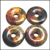 2pcs Nature Picasso Gemstone Donuts 30mm 35mm 40mm