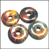 2pcs Nature Picasso Gemstone Donuts 30mm 35mm 40mm