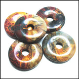 2pcs Nature Picasso Gemstone Donuts 30mm 35mm 40mm