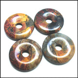 2pcs Nature Picasso Gemstone Donuts 30mm 35mm 40mm