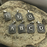 2pcs Stainless Steel 26 Letters Pendant Tag Necklace DIY Jewelry Finding Charm