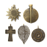 2pcs Bronze Butterfly Elephant Leopard Charms Pendant for Jewelry Making